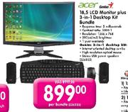 Acer 18.5 LCD Monitor Plus 3-in-1 Desktop Kit Bundle-Per Bundle