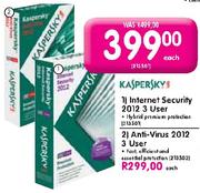 Kaspersky Antivirus 2012 3 User-Each