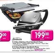 Sunbeam 2 Slice Stainless Steel Sandwitch Press