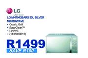LG 30Ltr Silver Microwave MH7043BARS