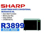 Sharp 40Ltr White Conventional Microwave R960N