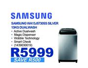 Samsung 13kg Silver Dualwash WA13J5730SS