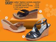 Ladies' Platform Sandals Assorted-Per Pair
