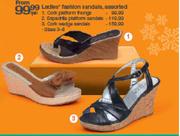 Ladies' Cork Platform Thongs Fashion Sandals Assorted-Per Pair