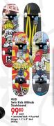 HUD Twin Kick Attitude Skateboard-Each