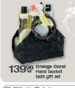 Orange Coral Hand Basket Bath Gift Set-Per Set