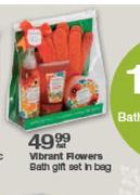 Vibrant Flowers Bath Gift Set In Bag