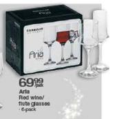 Arta Red Wine/Flute Glasses-6's Pack