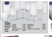 Bohemia Crstal Martini Glass Range-Each