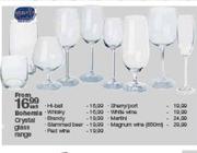 Bohemia Crstal Red Wine Glass Range-Each