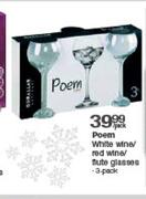 Poem White Wine/Red Wine/Flute Glasses 3's Pack-Per Pack