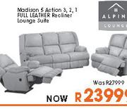 Madison 5 Action 3,2,1 Full Leather Recliner Lounge Suite