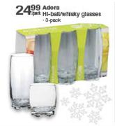 Adora Hi-Ball/Whisky Glasses-3 Pack
