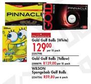 Pinnacle Gold Golf Balls(White)-Per 15 Pack