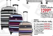 Tosca Chic ABS 4 Wheeler Trolley-65cm