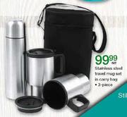 Stainless Steel Travel Mug Set In Carry Bag-3 Piece 