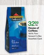 House Of Coffees 100% Pure Ground Coffee Assorted-250g Each