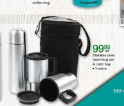 Stainless Steel Travel Mug In Carry Bag-3 Piece