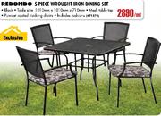 Redondo Wrought Iron Dining Set-5Pcs.