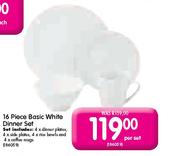 Basic White Dinner Set-16 Piece