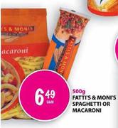 Fatti's & Moni's Spaghetti Or Macroni-500g Each