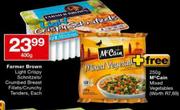 Farmer Brown Light Crispy Schnitzels/Crumbed Breast Fillets/Crunchy Tenders-400g Each