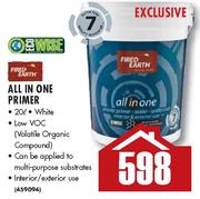 Fired Earth All in One Primer White-20Ltr 