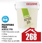 Painters Pro Acrylic PVA White-20Ltr