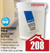 Painters Pro Quick Coat Acrylic White-20Ltr