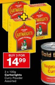 Special Cartwrights Curry Powder 3 x 100gm m.guzzle .za