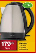 Platinum Cordless Steel Kettle-1.7ltr
