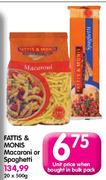 Fatti's & Monis Macarroni Or Spaghetti-20 x 500g