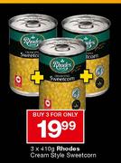 Rhodes Cream Style Sweetcorn-3x410g