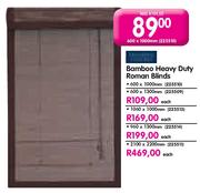 Bamboo Heavy Duty Roman Blinds-600x1300mm Each 
