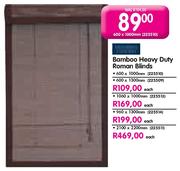 Bamboo Heavy Duty Roman Blinds-1060x1000mm Each