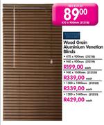 Wood Grain Aluminium Venetian Blinds-960x1600mm Each