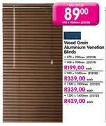 Wood Grain Aluminium Venetian Blinds-1200x1600mm Each  