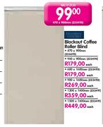 Blackout Coffee Roller Blind-960x900mm Each
