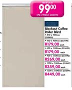 Blackout Coffee Roller Blind-1500x1600mm Each