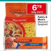 Fatti's & Moni's Macaroni/Spaghetti-500g each