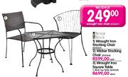 Terrace Leisure Wrought Iron Square Table-Each
