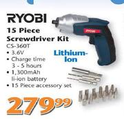 Ryobi Screwdriver Kit - 15 Piece