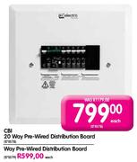 CBI 20 Way Pre-Wired Distribution Board Each