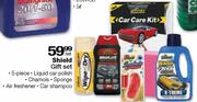 Shield Gift Set-Liquid Car Polish/Chamois/Sponge/Air Freshener/Car Shampoo-5 piece per set