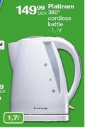 Platinum 360 Degree Cordless Kettle-1.7Ltr Each