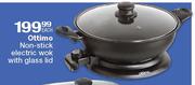 Ottimo Non-Stick Electric Wok With Glass Lid-Each 