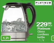 Platinum Glass Cordless Kettle-1.7Ltr Each