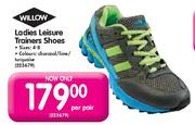 Willow Ladies Leisure Trainers Shoes Sizes 4-8-Per Pair