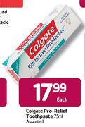 Colgate Pro-Relief Toothpaste Assorted-75ml Each