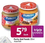 Purity 2nd Foods-125ml Each